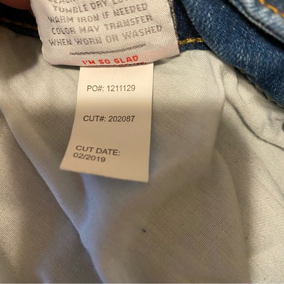 Torrid Distressed Denim Shorts Rainbow Embroidered Back Pocket - Picture 4 of 5